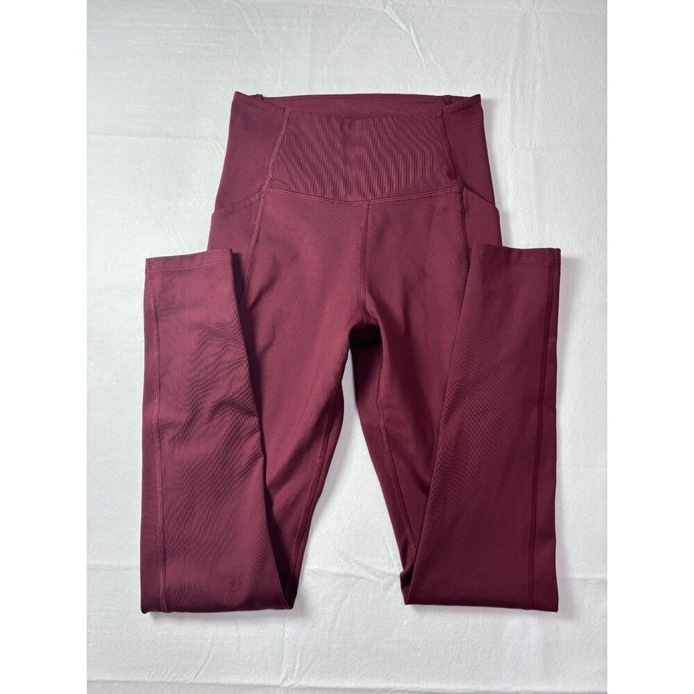 Girlfriend Collective High-Waisted Pocket Leggings Plum Burgundy XS